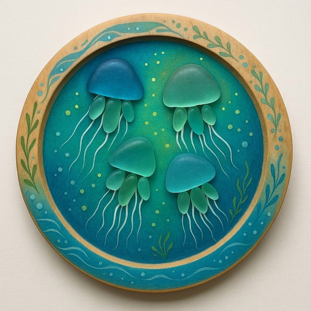 PAINT & POUR - Seaglass Jellyfish